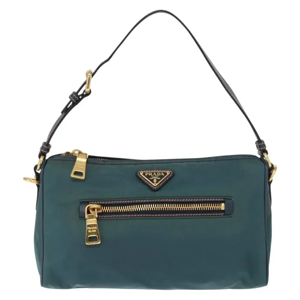 Prada Nylon Accessory Pouch Green